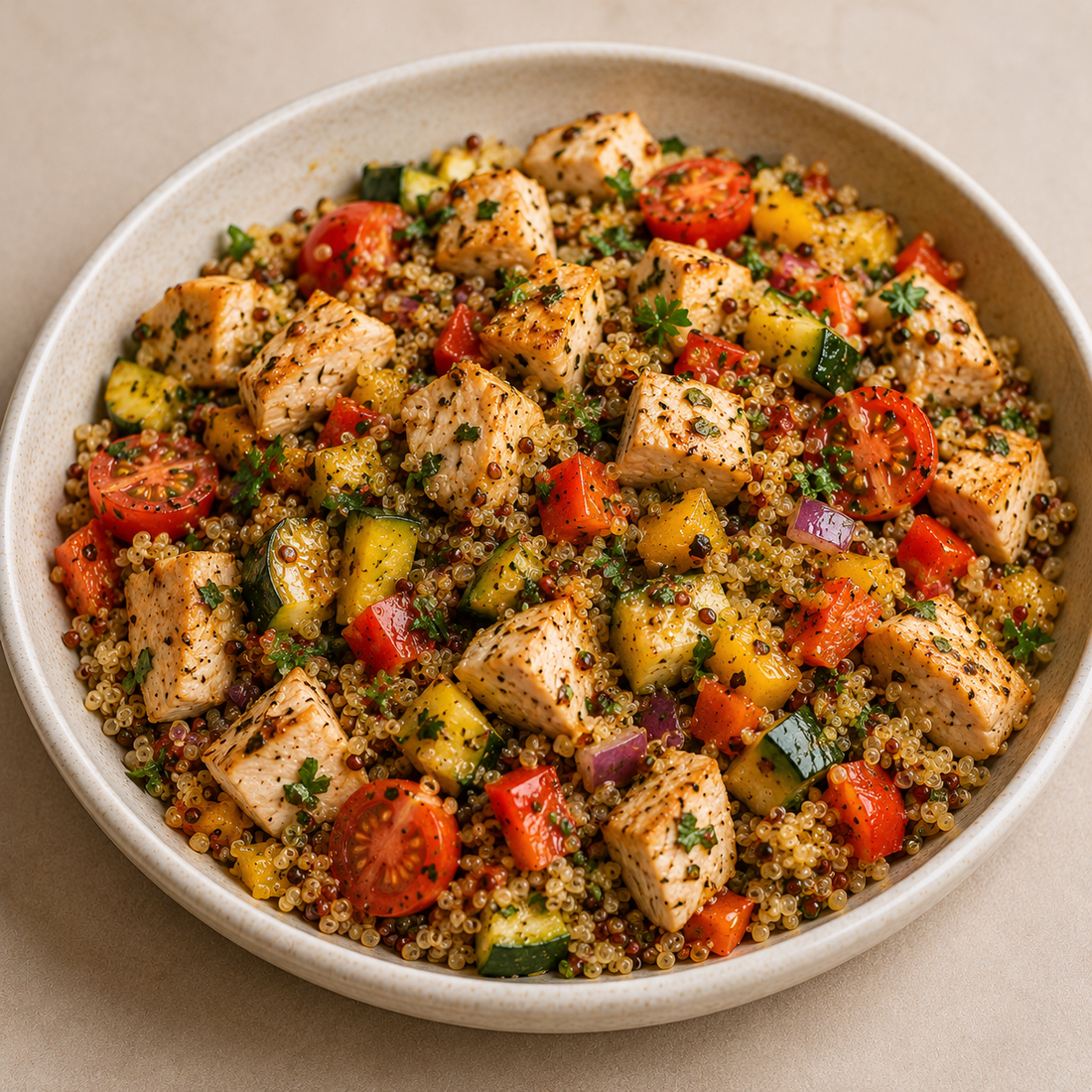 Quinua con Pollo y Verduras